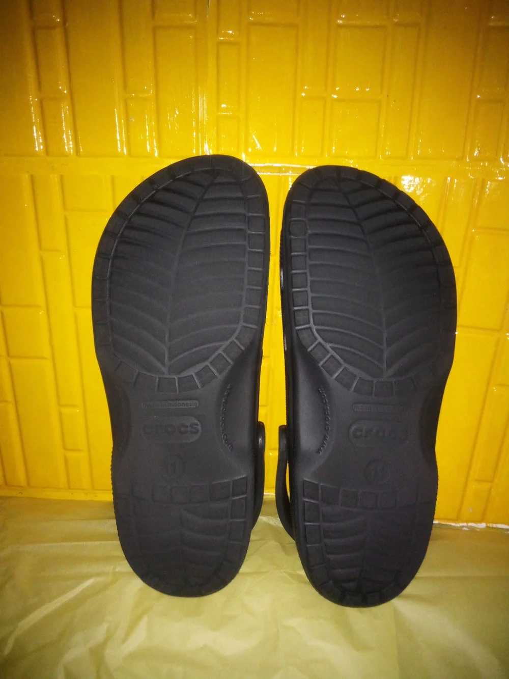 CROCS Black Classic Clog Worn